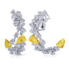 Pear Shape Fancy Light Yellow Diamond Loop Earrings - Image 2