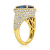Oval Cut Blue Sapphire and Pave Diamond Ring - Image 2